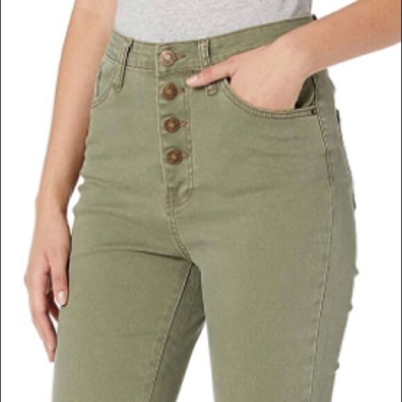 Mud Pie Army Green Button fly Skinny Denim Jeans size Small D30 - Picture 3 of 12